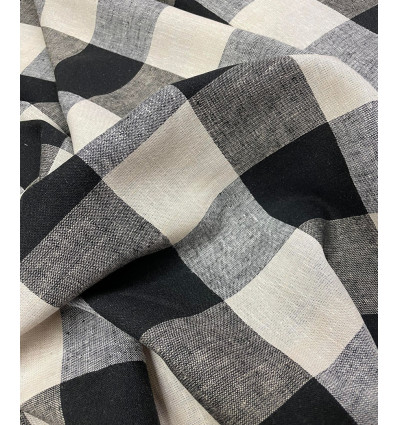 Lin viscose carreaux