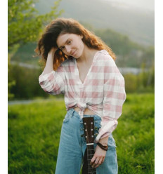 Lin viscose carreaux