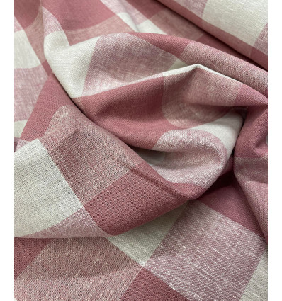 Lin viscose carreaux