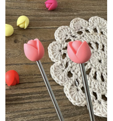 Protège-pointes pour aiguilles à tricoter : fleurs tulipes