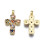 Pendentif croix + zircons multicolores
