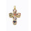 Pendentif croix + zircons multicolores