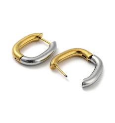 22x18mm - créole ovale bicolore (2pcs)