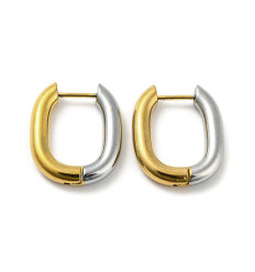 22x18mm - créole ovale bicolore (2pcs)