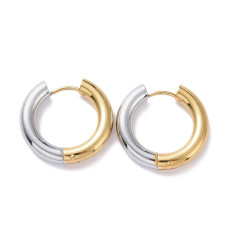 22x22mm - créole ovale bicolore (2pcs)