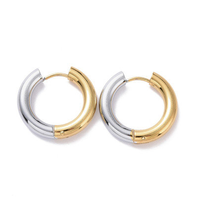 22x22mm - créole ovale bicolore (2pcs)