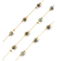 Chaine avec pierre en malachite