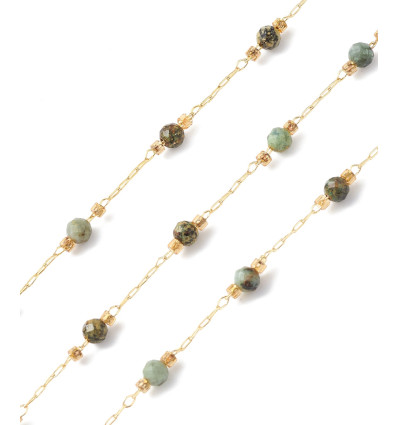 Chaine avec pierre en malachite