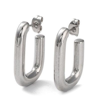 26x18mm - créole ouverte ovale (2pcs)