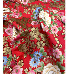 Tissu japonais - pivoine