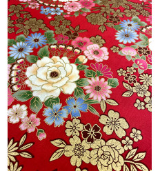 Tissu japonais - pivoine