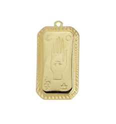 Pendentif rectangle motif main Hamsa spirituelle 