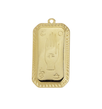Pendentif rectangle motif main Hamsa spirituelle 