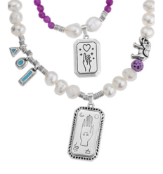 Pendentif rectangle motif main Hamsa spirituelle 