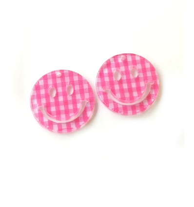 25mm - pendentif smiley acétate