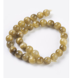 6mm - oeil de tigre jaune - Chapelet pierre