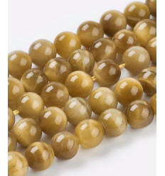 6mm - oeil de tigre jaune - Chapelet pierre
