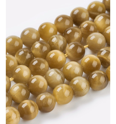 6mm - oeil de tigre jaune - Chapelet pierre