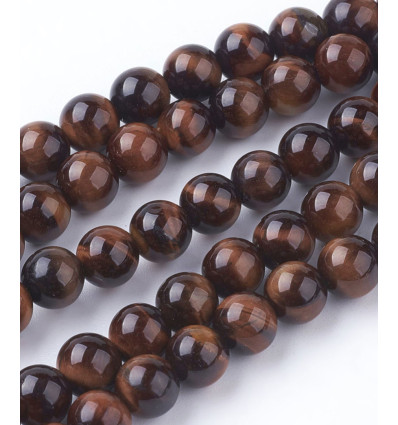 6mm - oeil de tigre rouge - Chapelet pierre