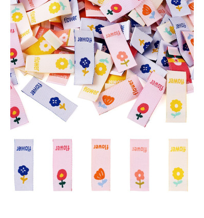 Lot 5 étiquettes "flower"