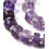 6mm - améthyste - Chapelet de pierres heishi lisses avec perles de séparation