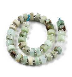 6mm - chrysoprase - Chapelet pierre heishi lisses avec perles de séparation