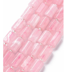 10mm - Quartz rose - Chapelet pierre tube