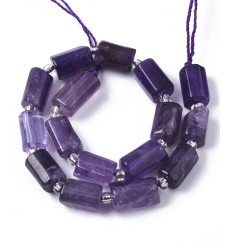 10mm - améthyste - Chapelet pierre tube