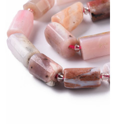 10mm - opale rose - Chapelet pierre tube