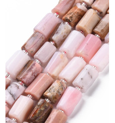 10mm - opale rose - Chapelet pierre tube