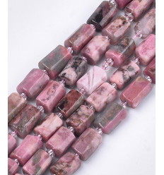 10mm - rhodonite - Chapelet pierre tube