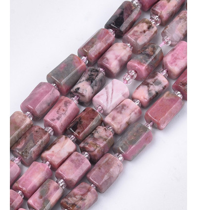 10mm - rhodonite - Chapelet pierre tube