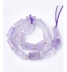 10mm - améthyste - Chapelet pierre tube