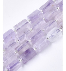 10mm - améthyste - Chapelet pierre tube