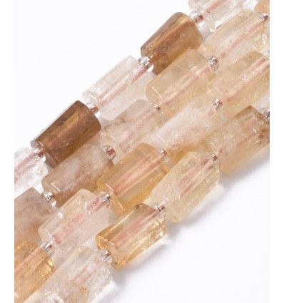 10mm - citrine - Chapelet pierre tube