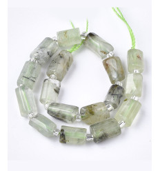 10mm - préhnite - Chapelet pierre tube