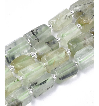 10mm - préhnite - Chapelet pierre tube