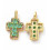 Pendentif grosse croix + zirconium vert