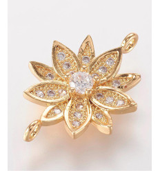 Connecteur fleur + zircon blanc