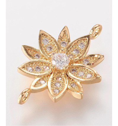 Connecteur fleur + zircon blanc