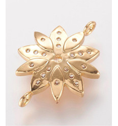 Connecteur fleur + zircon blanc