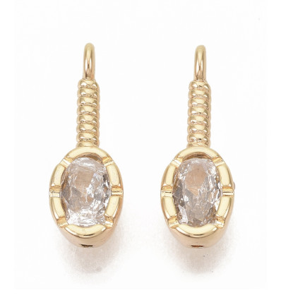 Pendentif zircon ovale sur tige
