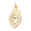 Pendentif gros coeur ex-voto avec zircons