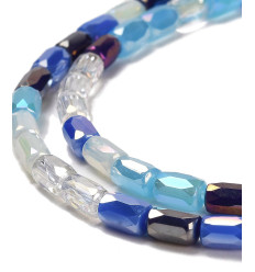 6x4mm - Chapelet perle en verre tube à facettes