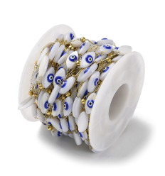 Chaine oeil grec nacrée (10cm)