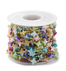 Chaine étoiles nacrées colorées (10cm)
