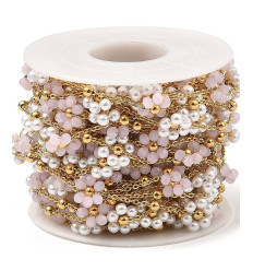 Chaine fleurs tissées acier inoxydable (10cm)