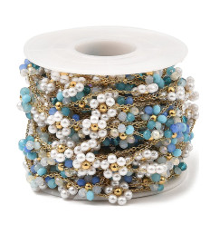 Chaine fleurs tissées acier inoxydable (10cm)