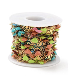 Chaine coeurs émaillés (10cm)