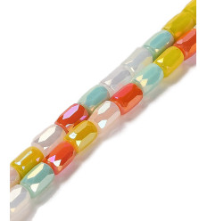 6x4mm - Chapelet perle en verre tube à facettes